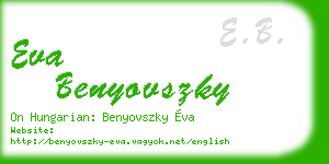 eva benyovszky business card